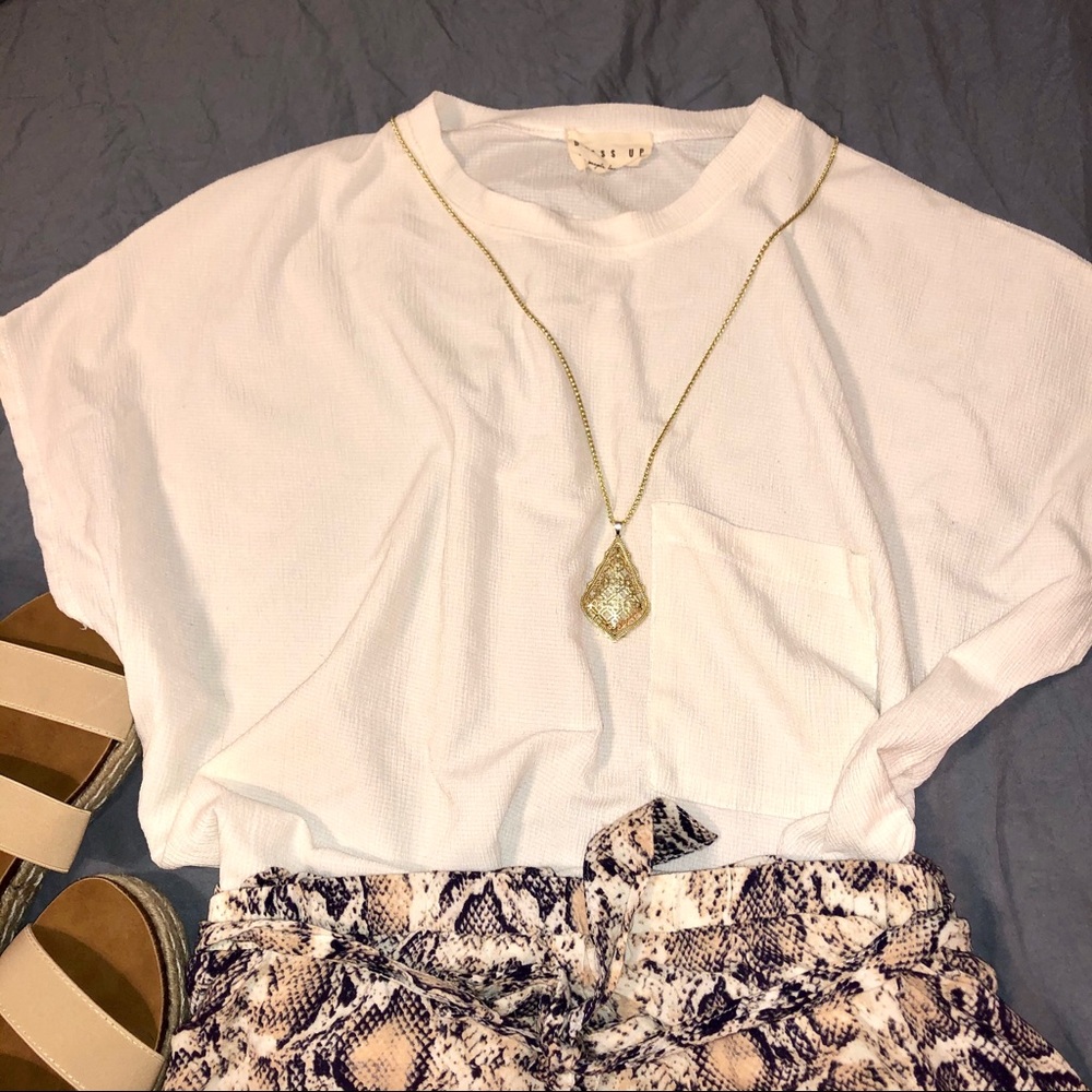 Boutique Pocket Tee Blouse.